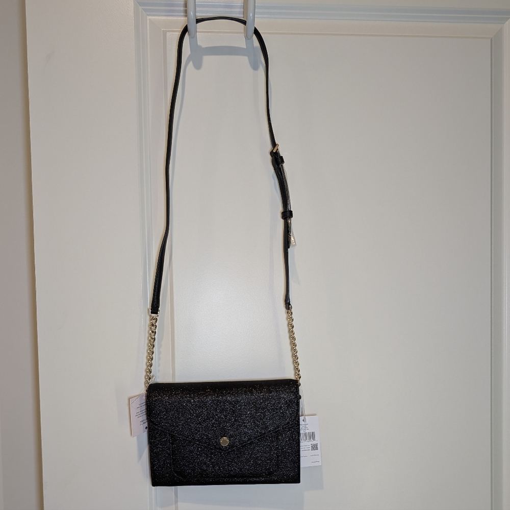 π SALE π NWT Kate Spade Tinsel Flap Crossbody Convertible Clutch Glitter - Picture 13 of 16